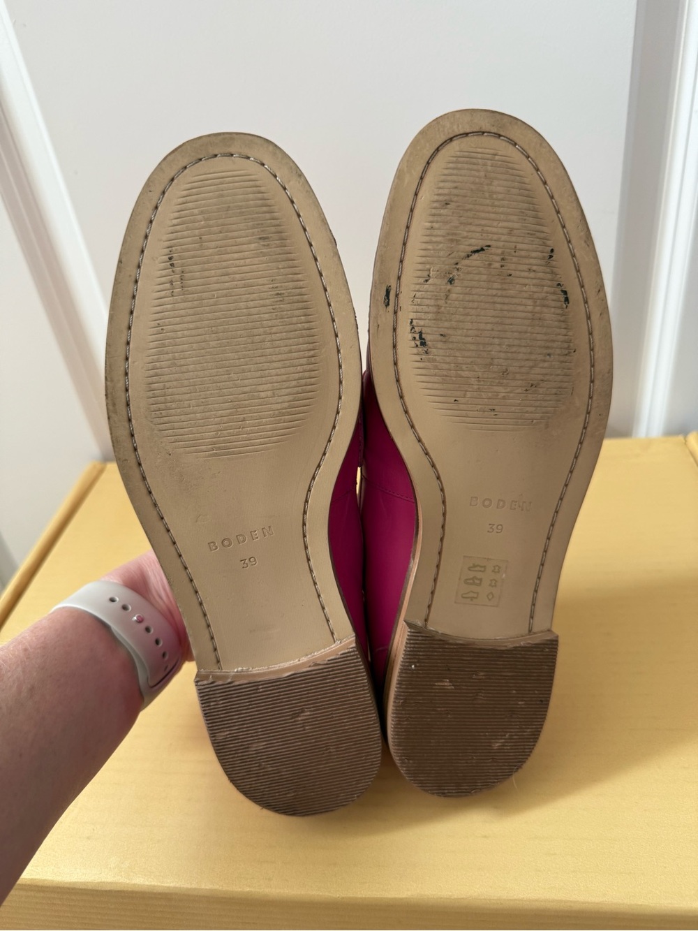 Boden Nya Pink Leather Penny Loafers, Size 39, Worn once - Picture 5 of 5